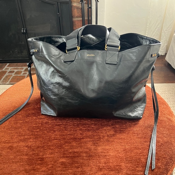 Isabel Marant Wardy XO Capsule Leather Shopper Tote in Anthracite - Picture 1 of 8